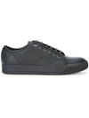 Lanvin Men's Grain Bullskin Low-top Sneakers In Black