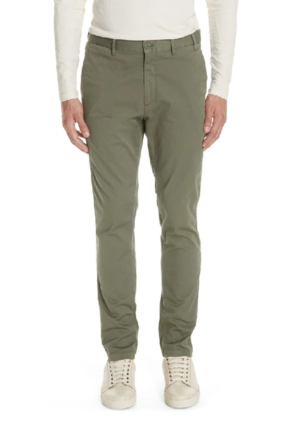 Norse Projects Aros Slim Fit Stretch Twill Pants In Dried Olive