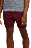 Topman Skinny Fit Chino Shorts In Burgundy