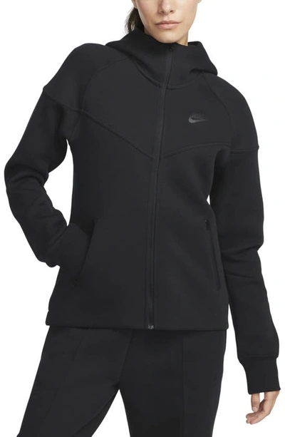 Nike Sportswear Tech Fleece Windrunner Zip Hoodie In Black/ Black