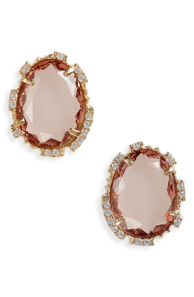 Serefina Crystal Stud Earrings In Rose
