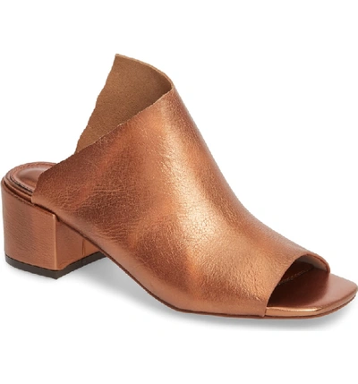 Kelsi Dagger Brooklyn Sabra Peep Toe Slide Sandal In Burnt Bronze
