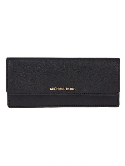 Michael Michael Kors Jet Set Travel Continental Wallet In Black