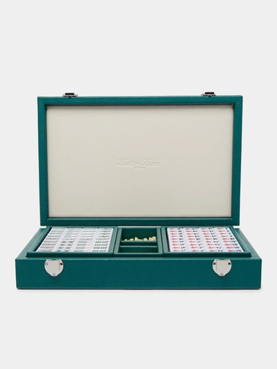 Hector Saxe Leather Mahjong Set In Green