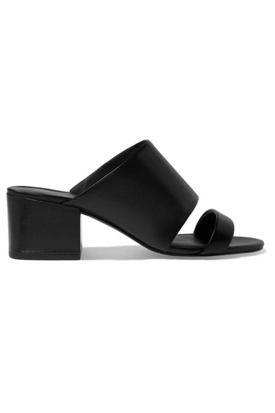 3.1 Phillip Lim / フィリップ リム Cube Leather Block-heel Slide Sandal In Black
