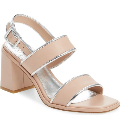 Tory Burch Delaney Double Strap Sandal In Goan Sand/ Silver