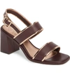 Tory Burch Delaney Double Strap Sandal In Malbec/ Rose Gold