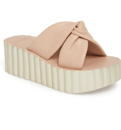 Tory Burch Knotted Scallop Wedge Slide Sandals In Goan Sand