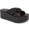 Tory Burch Knotted Scallop Wedge Slide Sandals In Perfect Black