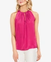 Vince Camuto Rumpled Satin Keyhole Top In Pink Rose