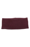 Portolano Honeycomb Stitch Cashmere Headband In Black Currant