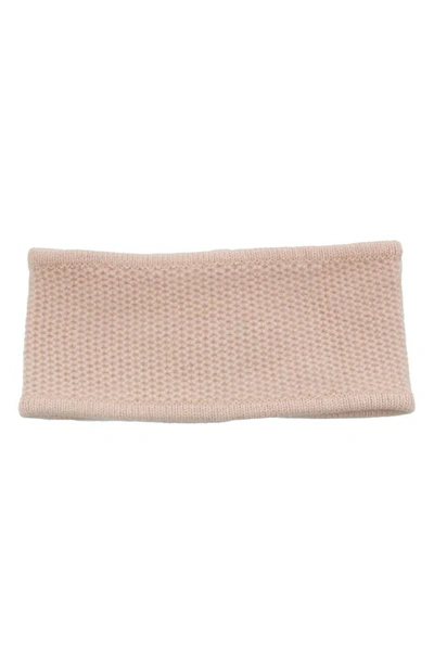Portolano Honeycomb Stitch Cashmere Headband In Rose Quartz