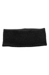 Portolano Honeycomb Stitch Cashmere Headband In Black