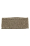 Portolano Honeycomb Stitch Cashmere Headband In Bark Heather