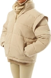 Weworewhat Snap Off Sleeve Puffer Jacket In Oat