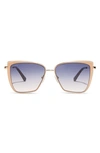 Diff 58mm Square Sunglasses In Champagne / Lavender Rose Lens