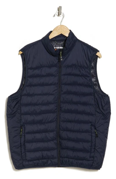 Hawke And Co Quilted Nylon Vest In Hawke Navy