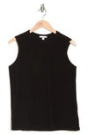 James Perse Slub Cotton Muscle Tank In Black
