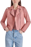 Bb Dakota By Steve Madden Not Your Baby Faux Suede Jacket In Rose