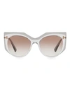 Valentino Grad 53mm Cat-eye Sunglasses In White