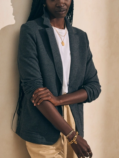 Faherty Inlet Knit Blazer In Black Sky Melange