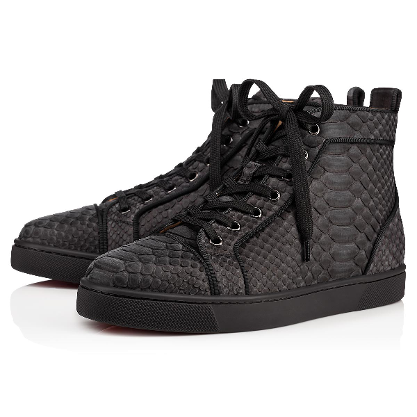 Christian Louboutin Louis Orlato Python Nubuck/gros Grain In Black ... Christian Louboutin Louis Orlato Python Nubuck/gros Grain In Black ...