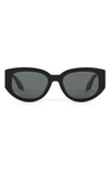 Diff Drew 54mm Polarized Oval Sunglasses In Grey