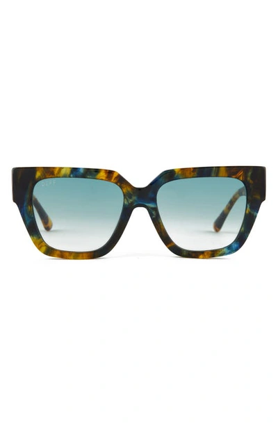 Diff Remi Ii 53mm Gradient Square Sunglasses In Turquoise Gradient