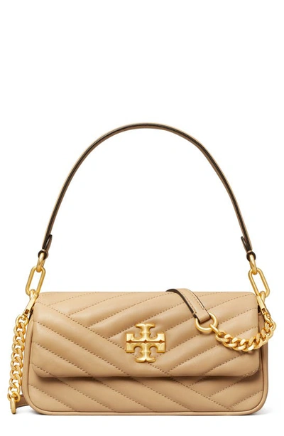 Tory Burch Kira Chevron Small Leather Shoulder Bag In Desert Dune