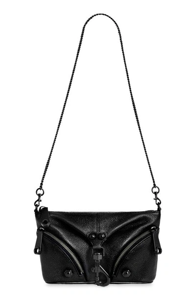 Rebecca Minkoff Mini Julian Leather Crossbody Bag In Black