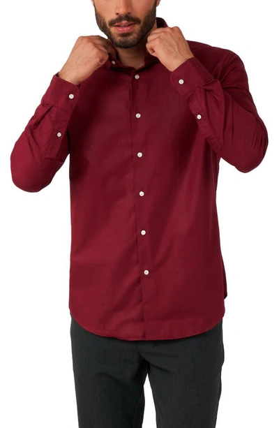 Opposuits Blazing Burgundy Solid Button-up Shirt In Red