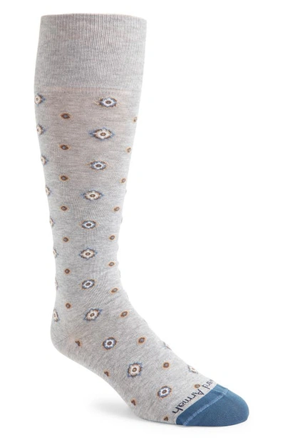 Edward Armah Neat Cotton Blend Dress Socks In Grey