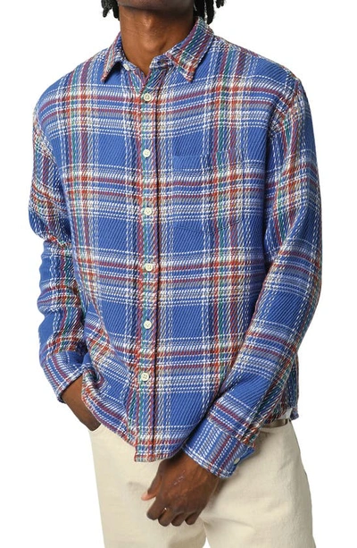 Corridor Big Twill Plaid Cotton Button-up Shirt In Blue