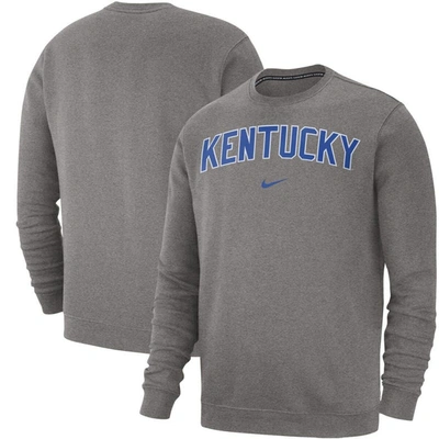 Nike Heathered Gray Kentucky Wildcats Club Fleece Sweatshirt In Heather Gray