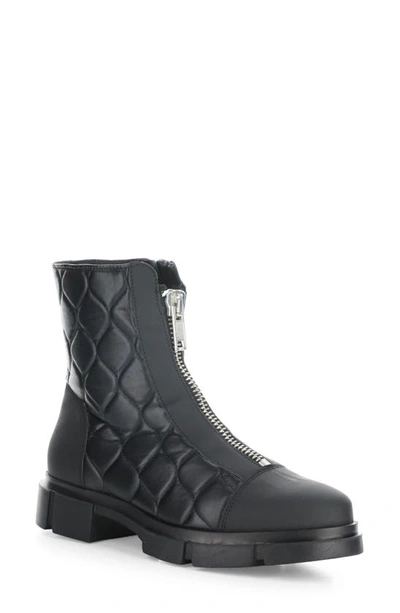 Bos. & Co. Lane Quilted Waterproof Bootie In Black Goma/ Acolchoado
