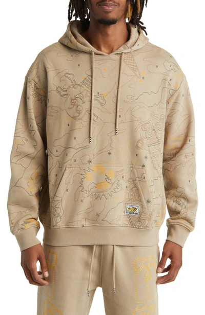 Icecream Camouflage Embroidered Hoodie In Red