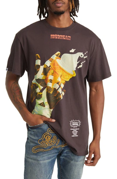 Icecream Sundae Night Oversize Graphic T-shirt In Shale