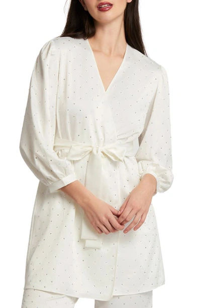 Rya Collection Marilyn Crystal Charmeuse Dressing Gown In Ivory