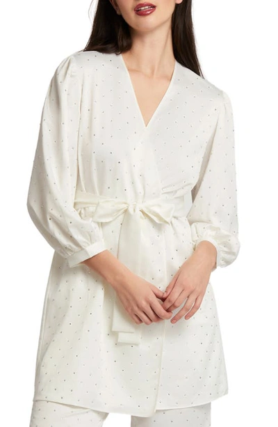 Rya Collection Marilyn Crystal Charmeuse Robe In White