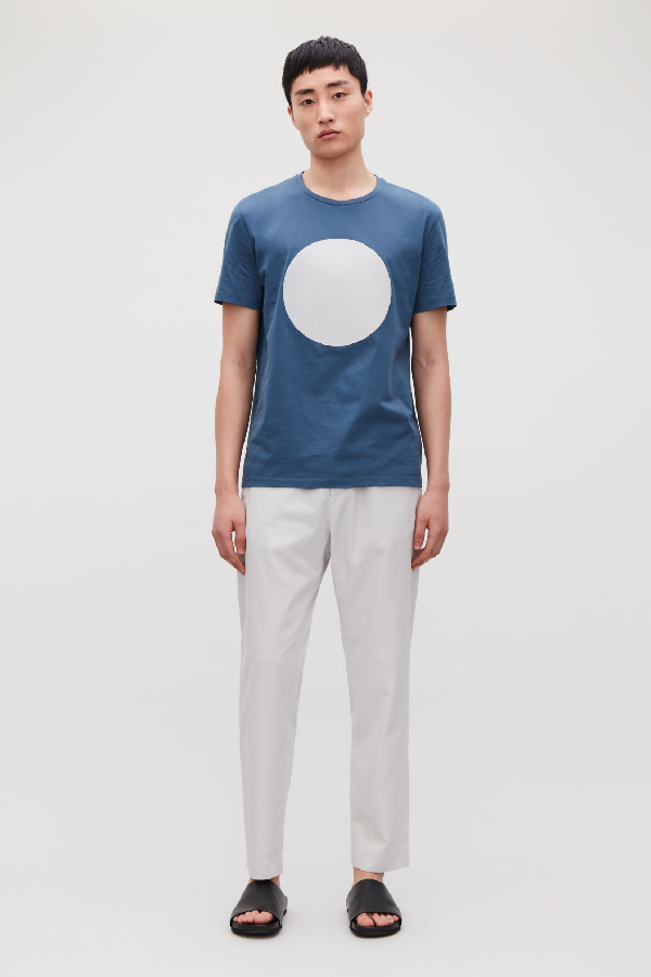 Cos Bonded Dot T-shirt In Blue | ModeSens
