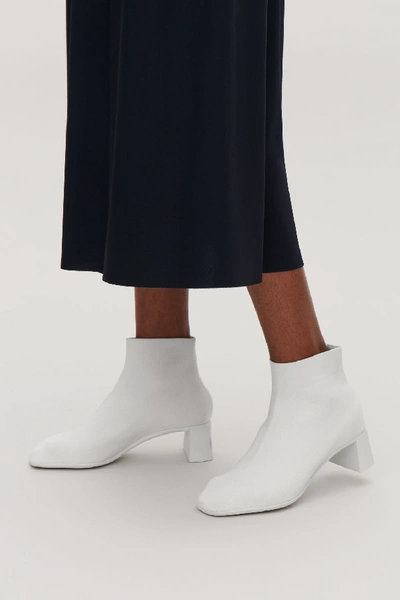 Cos Knitted Ankle Boots In White