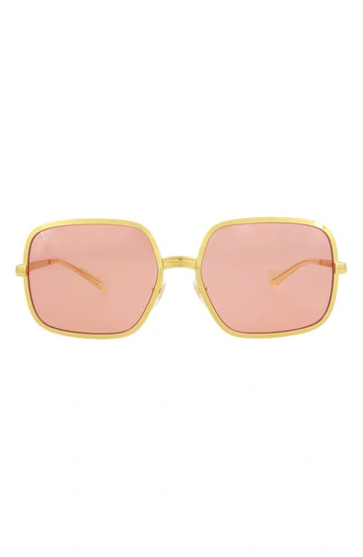Gucci 60mm Square Sunglasses In Pink