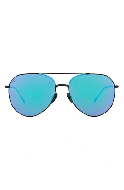 Diff Dash 61mm Mirrored Aviator Sunglasses In Purple Mirror