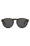 Diff Cody 52mm Polarized Round Sunglasses In Black