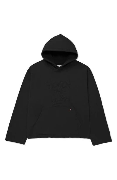 Honor The Gift Script Logo Embroidered Hoodie In Black