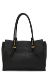 Vince Camuto Maecy Leather Tote In Black Cow Galaxy