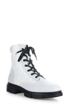 Bos. & Co. Libel Quilted Waterproof Combat Boot In White Feel/ Acolchoado