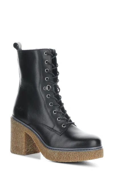 Bos. & Co. Panda Waterproof Lace-up Boot In Black Feel Leather