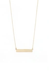 Bony Levy 14k Gold Engravable Small Bar Pendant Necklace In 14k Yellow Gold - Font 1