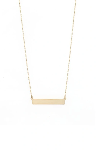 Bony Levy 14k Gold Engravable Small Bar Pendant Necklace In 14k Yellow Gold - Font 1